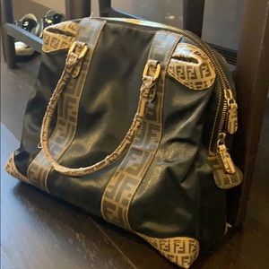 Black leather Fendi tote/ purse